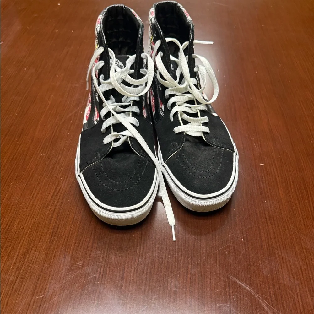 Vans Kids High-Top Sneakers - Black, White, and Red